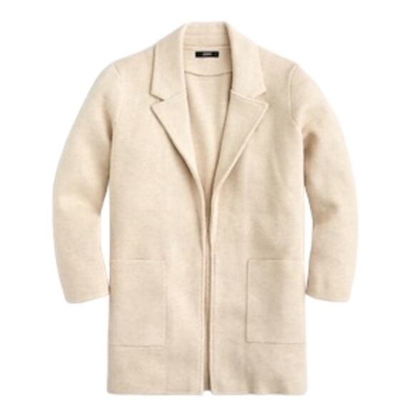 J. CREW Sophie Open Front Sweater-Blazer Heather Natural Cream Tan {X7} - Picture 5 of 5